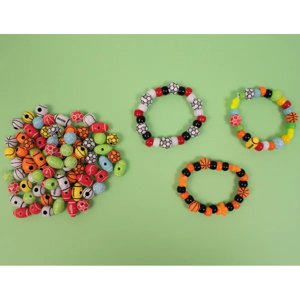 PlayBox: Zestaw sportowych koralików do nawlekania z piłkami, 150 sztuk zdjęcie 3