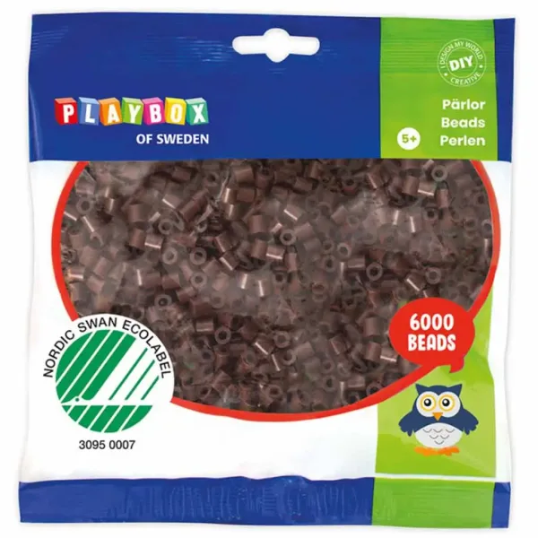PlayBox: koraliki do prasowania MIDI 5 mm w kolorze brązowym, opakowanie 6000 sztuk zdjęcie 1