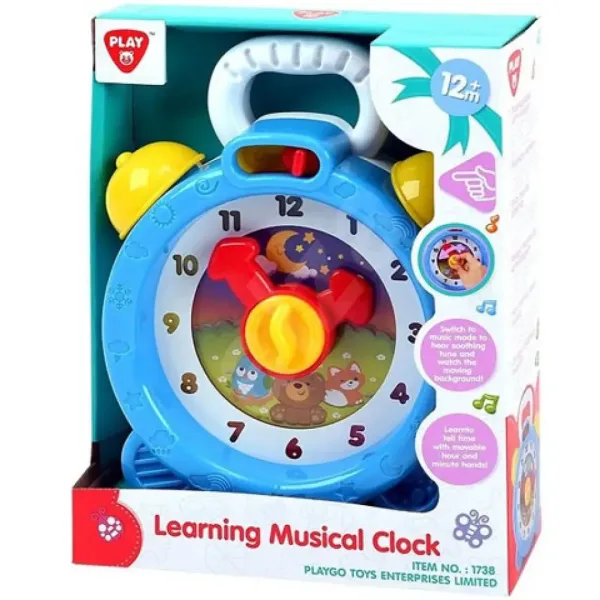 Playgo: Kolorowy zegar muzyczny dla niemowląt zdjęcie 1