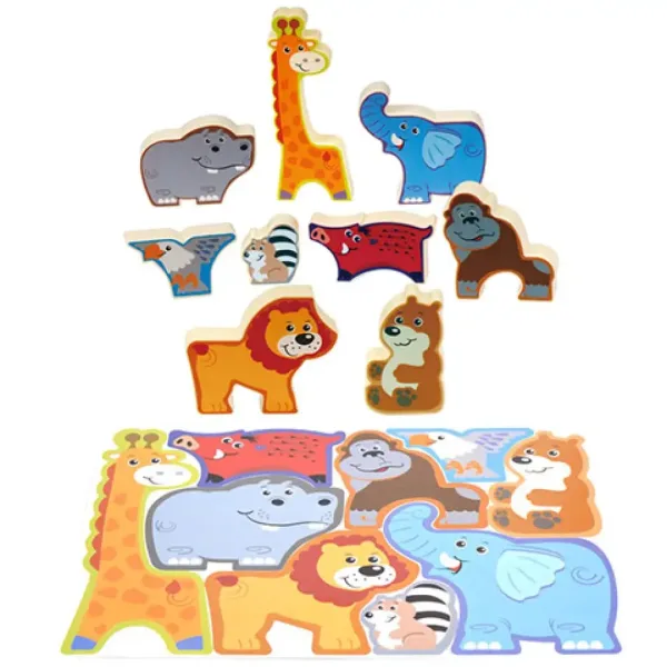 Playgo: Puzzle kształtów dzikich zwierząt zdjęcie 2