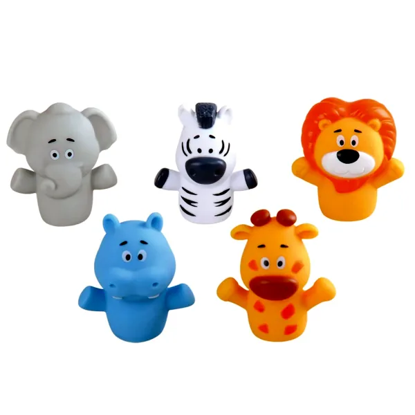 Playgo: Zestaw 5 pacynkek na palce – zwierzęta safari zdjęcie 2