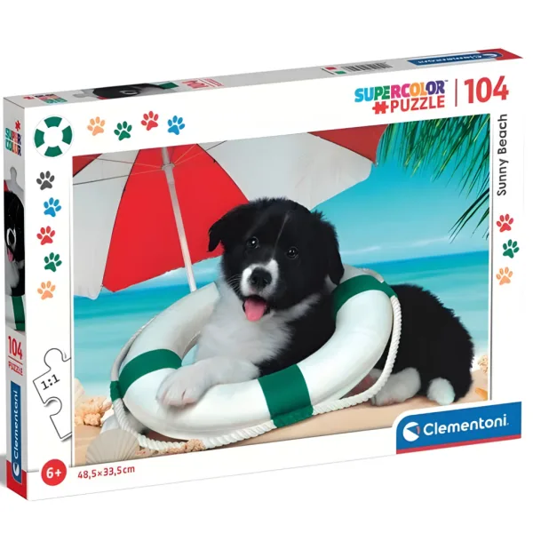 Plaża nad morzem 104-elementowe puzzle Supercolor - Clementoni zdjęcie 1
