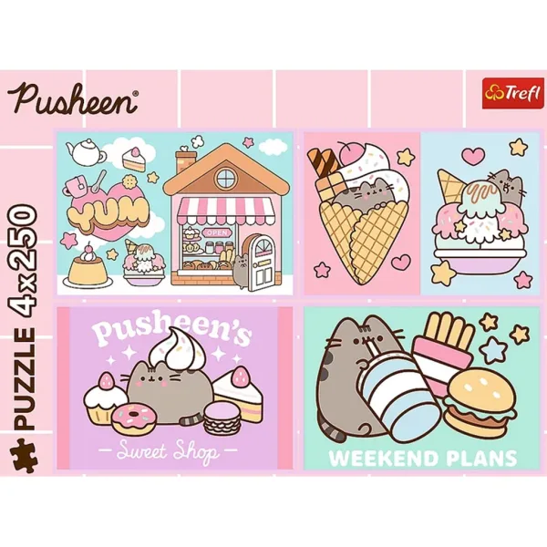 Poznaj kotkę Pusheen 4x250-elementowe puzzle - Trefl zdjęcie 2