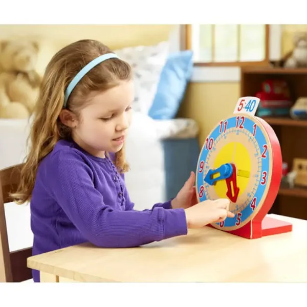 Poznaj zegar! edukacyjna drewniana zabawka - Melissa & Doug zdjęcie 3