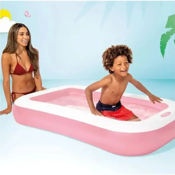 Prostokątny różowy basen dla dzieci 166x100x25 cm – Intex zdjęcie 2