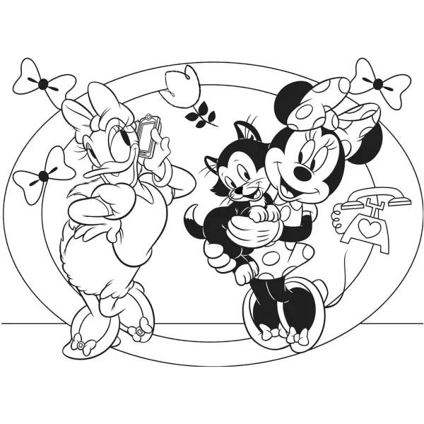 Przygody Myszki Minnie i Kaczki Daisy 2 w 1, układanka Eco maxi 24 elementy i kolorowanka 70x50 cm - Lisciani zdjęcie 3