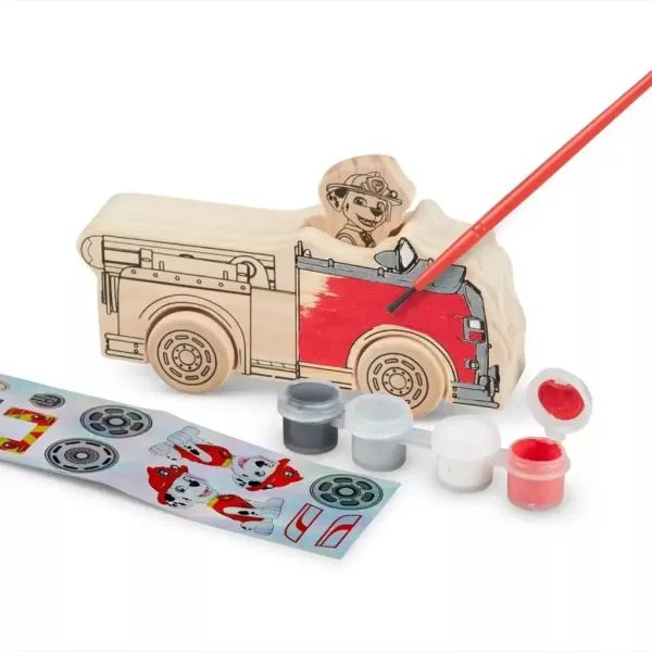 Psi Patrol Drewniany Zestaw do Malowania Pojazdów – Melissa & Doug zdjęcie 2