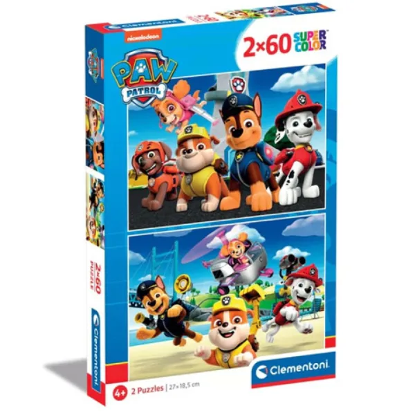 Psi Patrol Supercolor 2 w 1 puzzle 2x60 elementów - Clementoni zdjęcie 1