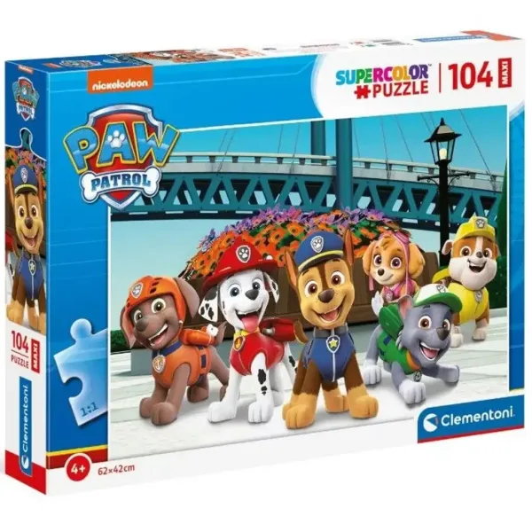 Psi Patrol na misji 104-elementowe maxi supercolor puzzle - Clementoni zdjęcie 1