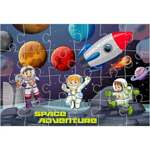 Puzzle „Kosmos” 24 elementowy oraz trzy plakaty do kolorowania zdjęcie 2