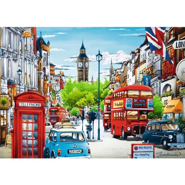 Puzzle 1000 elementów Londyńska ulica - Trefl zdjęcie 2