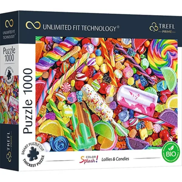 Puzzle 1000 elementów UFT - Color Splash Cukierki i lizaki - Trefl zdjęcie 1