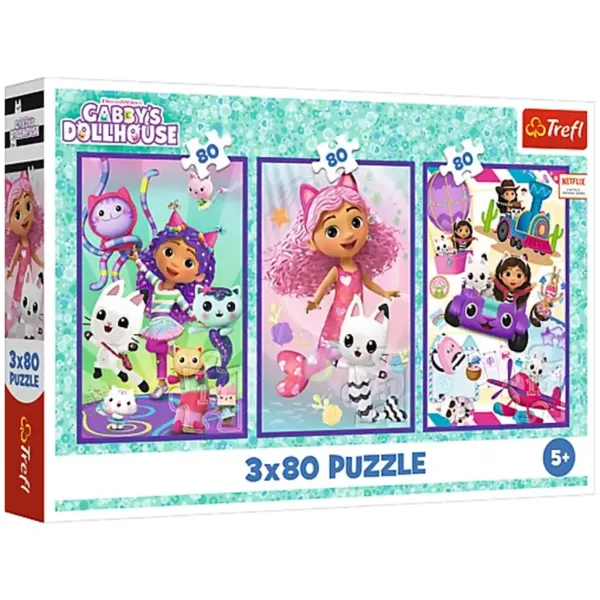 Puzzle 3x80 elementów "Kolorowe dni Gabiego" - Trefl zdjęcie 1