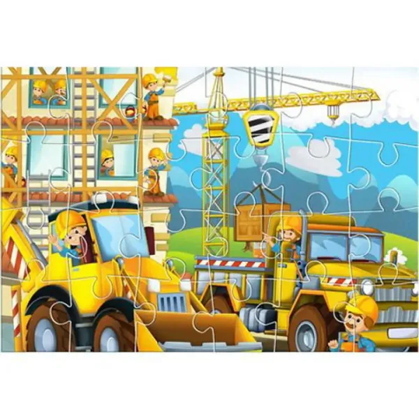Puzzle budowlane 24-elementowe oraz trzy plakaty do kolorowania zdjęcie 2
