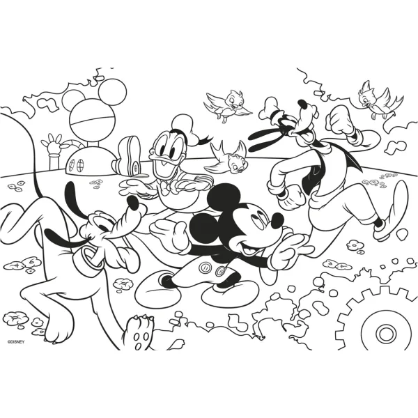 Puzzle i kolorowanka Mickey Mouse 2 w 1, 250 elementów, 50x35 cm – Lisciani zdjęcie 3