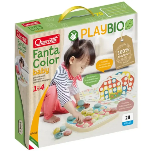 Quercetti: Play Bio Fantacolor Baby kołeczki 28 sztuk zdjęcie 1