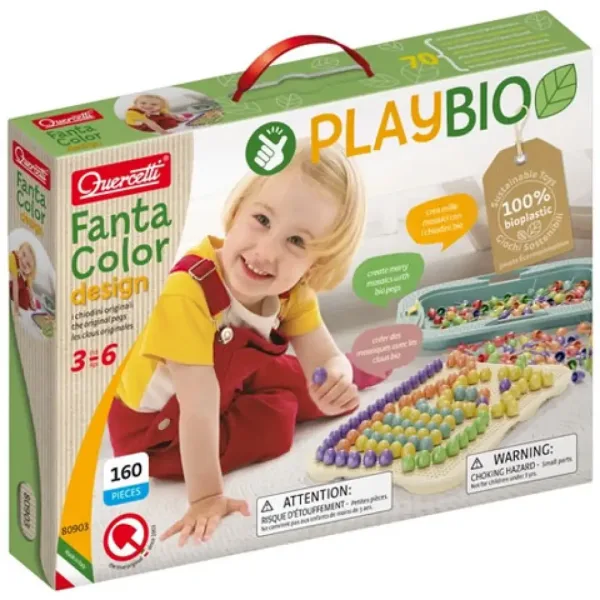 Quercetti: Play Bio Fantacolor Design 162-elementowy zestaw kołeczków zdjęcie 1