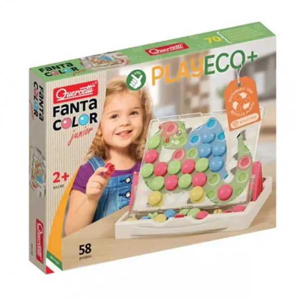 Quercetti: Play Eco Fantacolor junior zestaw pinezek 58 sztuk zdjęcie 1