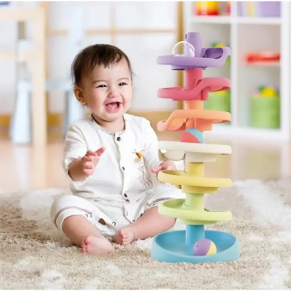 Quercetti: Play Eco Spiral Tower - tor kul bilardowy dla dzieci. zdjęcie 2