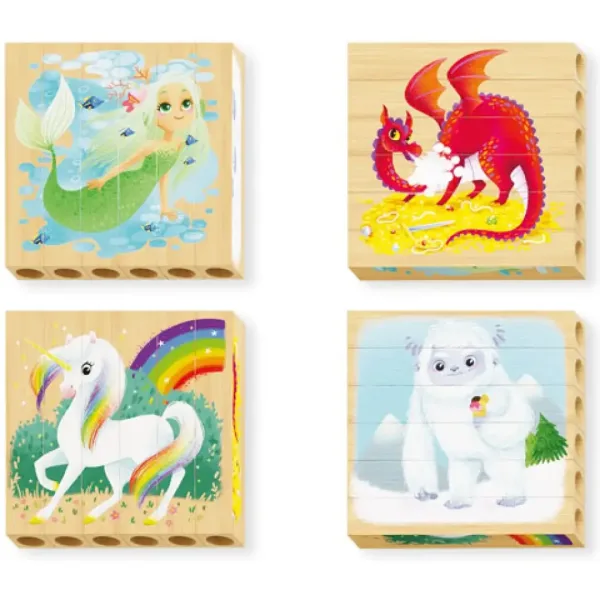 Quercetti: PlayBio Fantastyczne stworzenia 4 w 1 drewniane puzzle zdjęcie 2