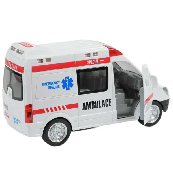 RC Ambulans zdalnie sterowany z efektami świetlnymi, skala 1:48, 27 MHz, 23 cm zdjęcie 2