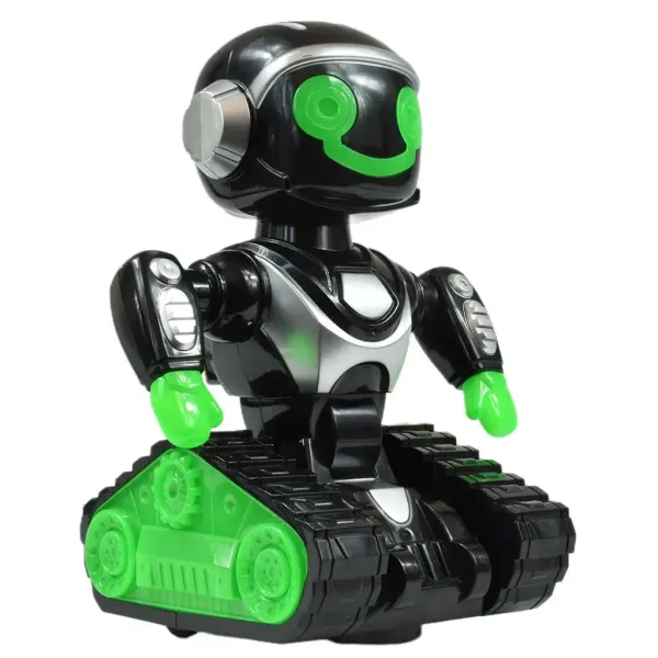 RC Interaktywny robot zdalnie sterowany MacroBot w czarno-zielonym kolorze z światłem i dźwiękiem, 20 cm zdjęcie 3
