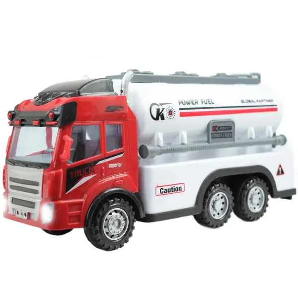 RC Zdalnie sterowana cysterna do przewozu paliwa z efektami świetlnymi, skala 1/43, 27 MHz, 21 cm zdjęcie 3