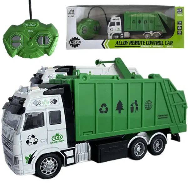 RC Zdalnie sterowana śmieciarka lub ciężarówka kontenerowa z światłami 27MHz 1/36 20cm w dwóch różnych wariantach zdjęcie 5