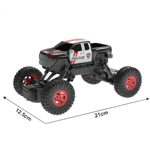 RC Zdalnie sterowany 4WD policyjny samochód terenowy w skali 1/18, 21 cm. zdjęcie 4