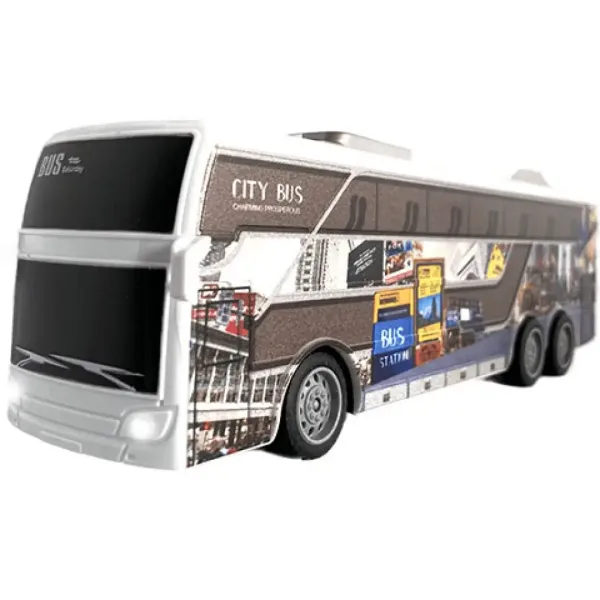 RC Zdalnie sterowany autobus Travel City z oświetleniem 27MHz w skali 1:32, długość 25 cm. zdjęcie 2
