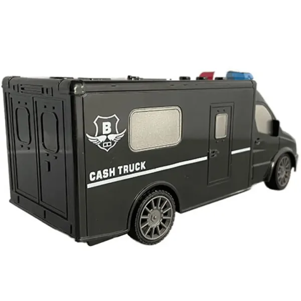 RC Zdalnie sterowany furgon do przewozu pieniędzy z efektami świetlnymi i dźwiękowymi, skala 1:18, 20 cm zdjęcie 2