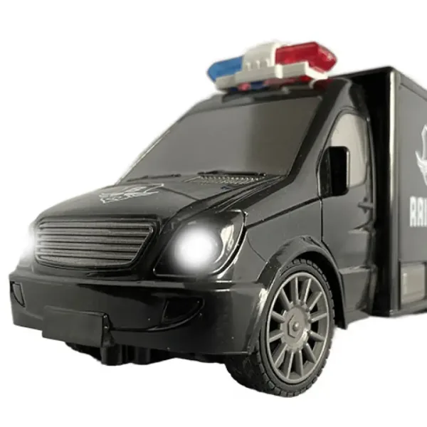 RC Zdalnie sterowany furgon do przewozu pieniędzy z efektami świetlnymi i dźwiękowymi, skala 1:18, 20 cm zdjęcie 4