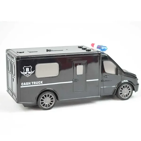 RC Zdalnie sterowany furgon do przewozu pieniędzy z efektami świetlnymi, skala 1/30, 20 cm zdjęcie 2