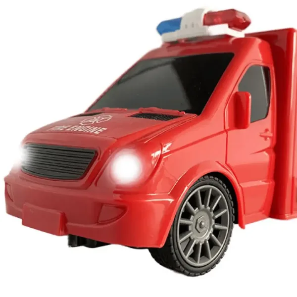 RC Zdalnie sterowany wóz strażacki z efektami świetlnymi i dźwiękowymi, skala 1:18, 20 cm zdjęcie 4