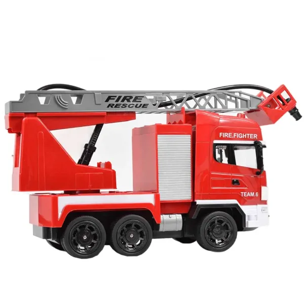 RC Zdalnie sterowany wóz strażacki z podnośnikiem i armatką wodną w skali 1/24 27 MHz 30 cm zdjęcie 3