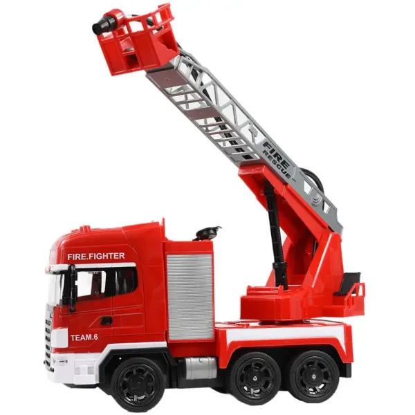 RC Zdalnie sterowany wóz strażacki z podnośnikiem i armatką wodną w skali 1/24 27 MHz 30 cm zdjęcie 4