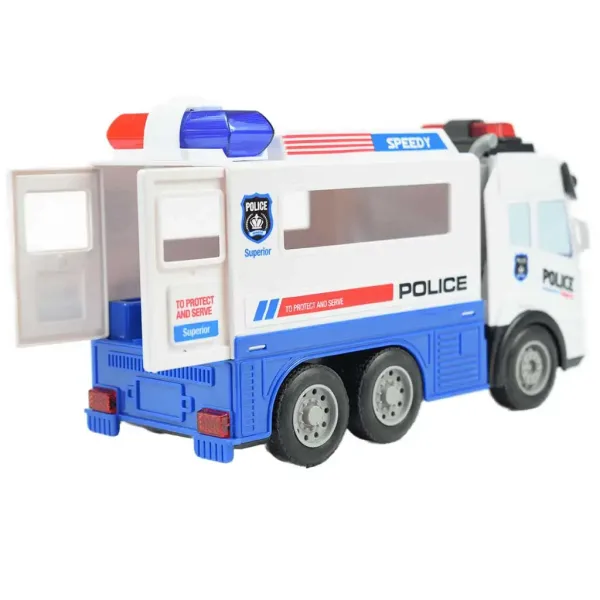 RC radiowóz policyjny z efektami świetlnymi w skali 1/43, 27 MHz, 21 cm. zdjęcie 4