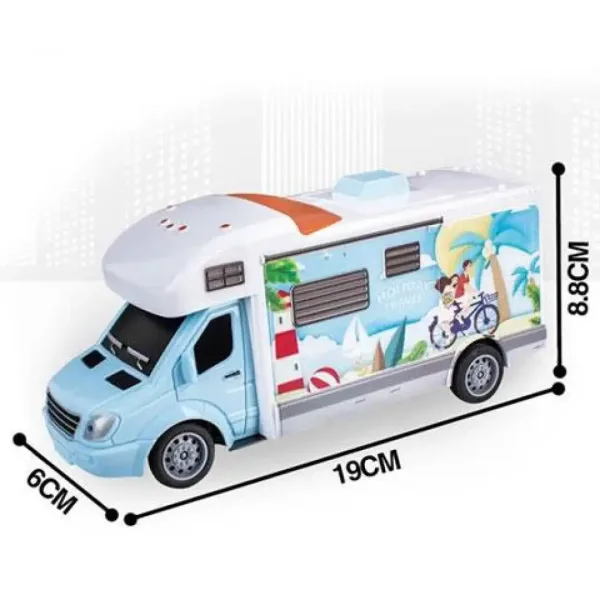 RC samochód kempingowy Holiday Travel z oświetleniem, 27MHz, skala 1:32, długość 20 cm zdjęcie 4
