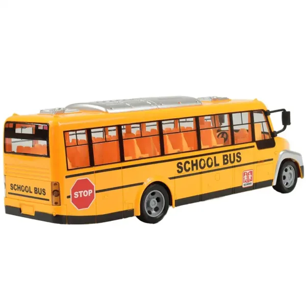 RC zdalnie sterowany żółty autobus szkolny z efektami świetlnymi i akumulatorem 27MHz 40cm zdjęcie 2