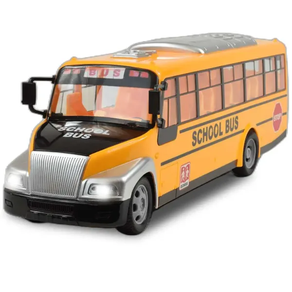 RC zdalnie sterowany żółty autobus szkolny z efektami świetlnymi i akumulatorem 27MHz 40cm zdjęcie 3