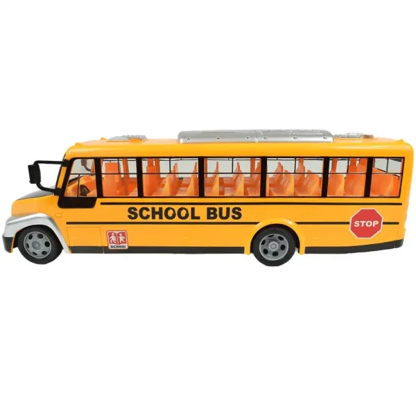 RC zdalnie sterowany żółty autobus szkolny z efektami świetlnymi i akumulatorem 27MHz 40cm zdjęcie 4