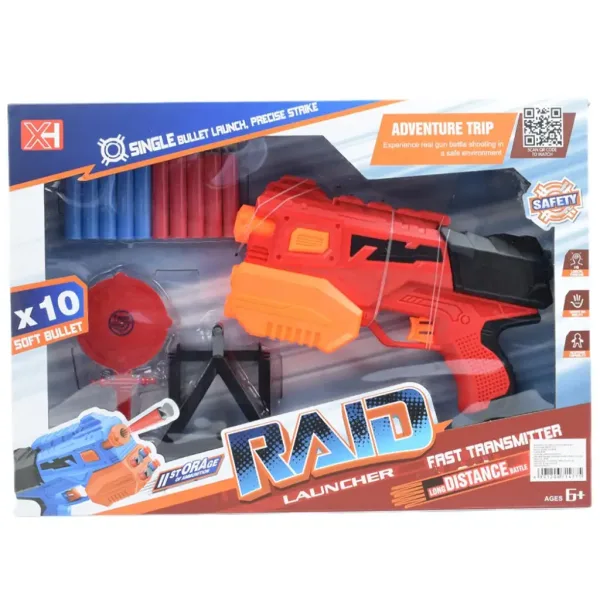 Raid Launcher: Ręczna wyrzutnia gąbek z tarczą i nabojami 26 cm zdjęcie 10