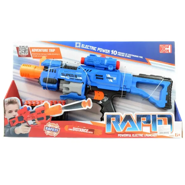 Rapid Launcher: Elektryczna broń miotająca piankowe pociski z obrotowym bębnem, 20 nabojów, 49 cm zdjęcie 8