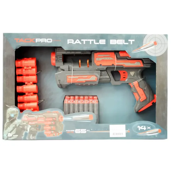 Rattle Belt Track Pro: Miotacz gąbek z magazynkiem i nabojami o zasięgu strzału 18 metrów zdjęcie 10