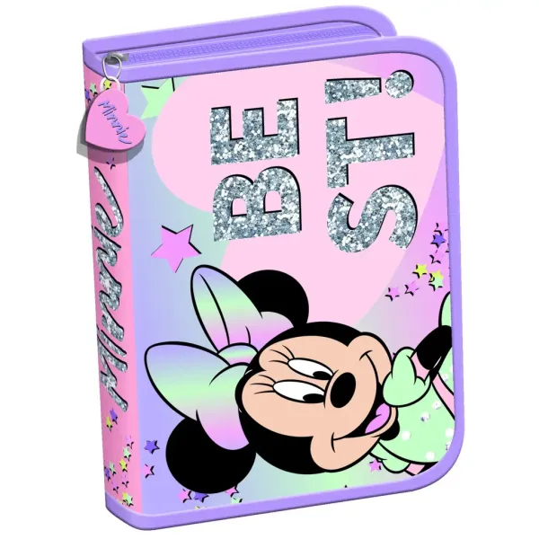 Rozkładany piórnik Minnie Mouse w pastelowych kolorach 21x14x3,5 cm zdjęcie 1