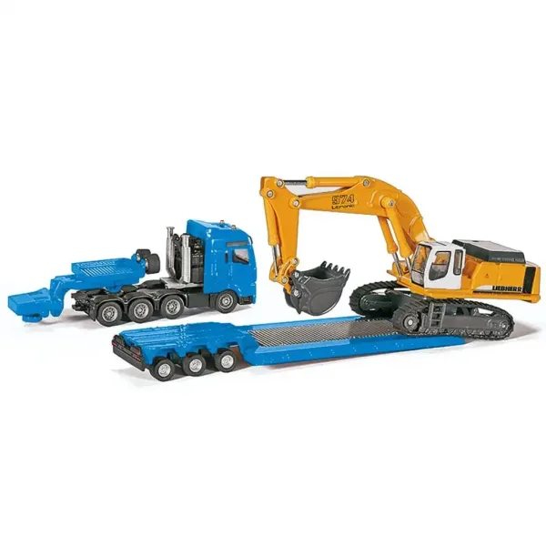 SIKU MAN ciężarówka do transportu ciężkiego z koparką Liebherr w skali 1/87 zdjęcie 2