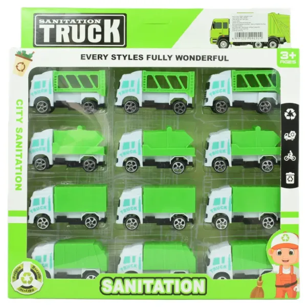 Sanitation Truck: Zestaw 12 śmieciarek 1/64 zdjęcie 5