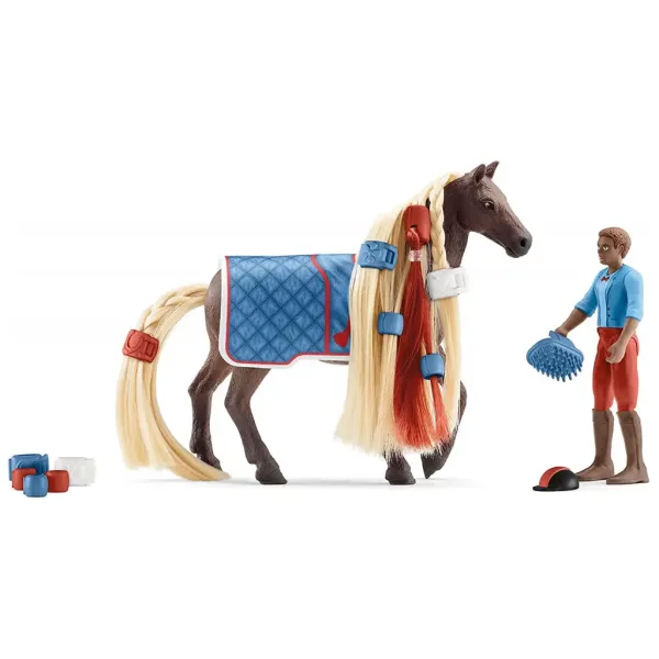 Schleich Horse Club: Sofias Beauties – Zestaw startowy Leo i koń Rocky z grzywą do czesania (42586) zdjęcie 3