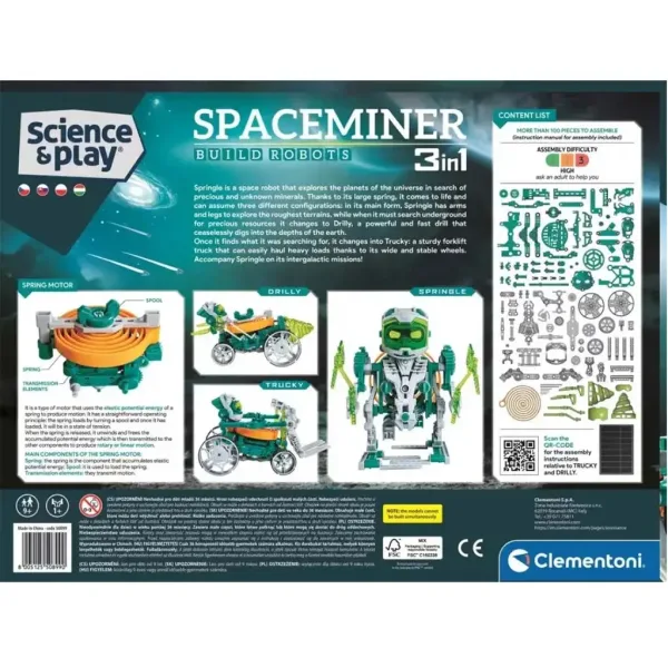 Science & Play: 3 w 1 konstruowany robot górniczy - Clementoni zdjęcie 5
