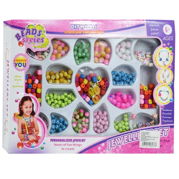 Seria Beads: Zestaw do tworzenia biżuterii z ponad 200 kolorowymi koralikami zdjęcie 1